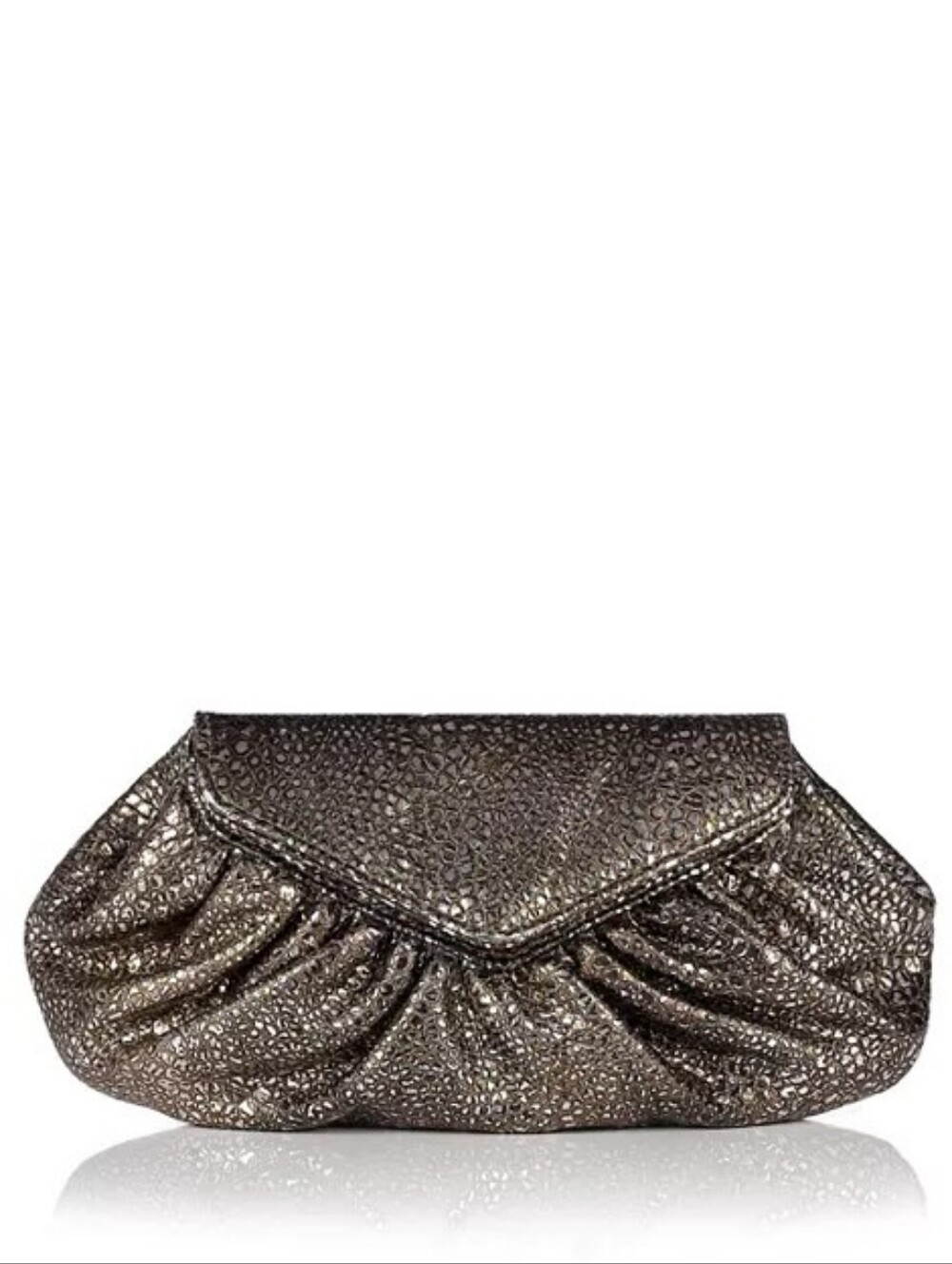 Lauren Merkin Diana Metallic Bubble Clutch Silver Tone Org. $325